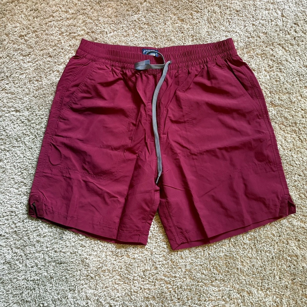 Brand‎ New J Crew Burgendy Trunks Shorts Lined 7" Inseam